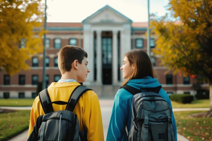 Student comparing public and private college options on a laptop